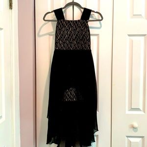 Girls black and gold dress - size 8